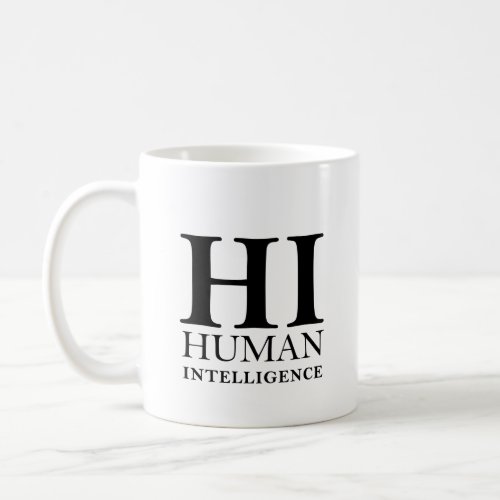 Human vs AI typographic concept design Coffee Mug