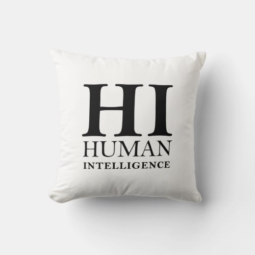Human vs AI typographic concept design Throw Pillow