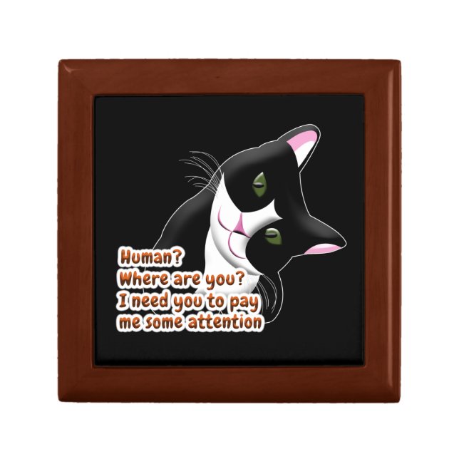 Human? Where are you? Cat Jewelry Box (Front)