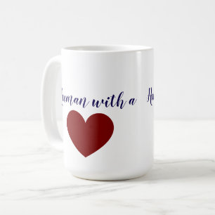 Human with a heart coffee mug