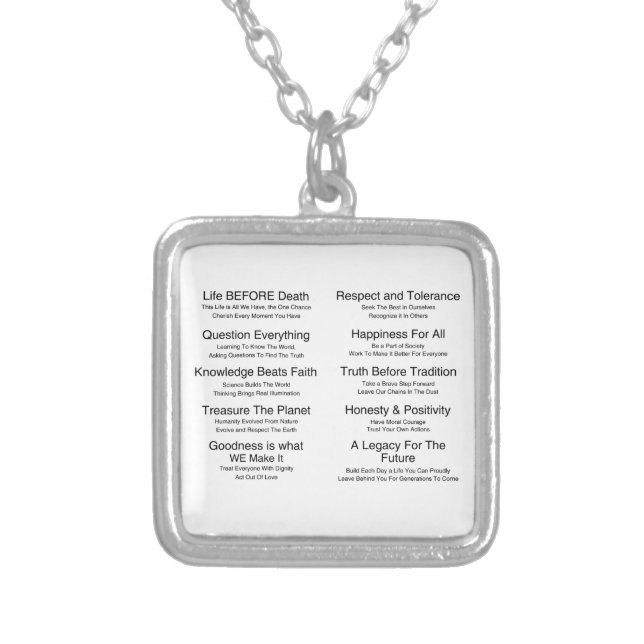 Humandments Silver Plated Necklace (Front)