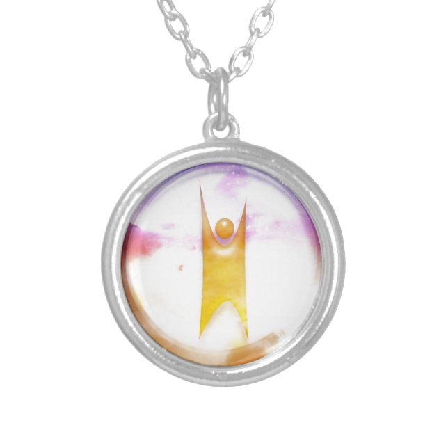 Humanism Symbol Silver Plated Necklace (Front)