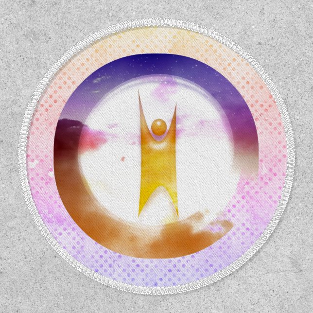 Humanist Happy Human Clouds Iron On Patch (Front)