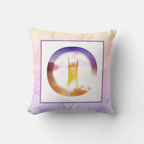 Humanist Happy Human Clouds Throw Pillow