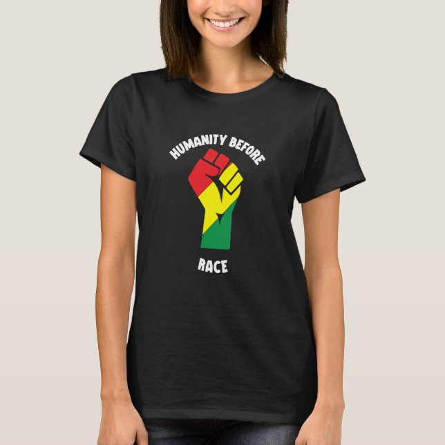 Humanity Fist Equality Black History Month Black P T-Shirt (Front)