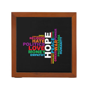 Humanity Word Cloud Desk Organizer
