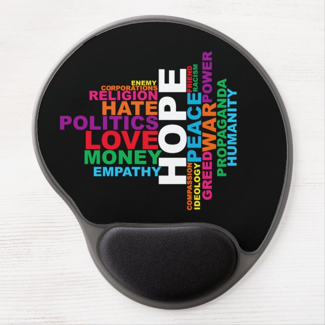 Humanity Word Cloud Gel Mouse Pad (Front)