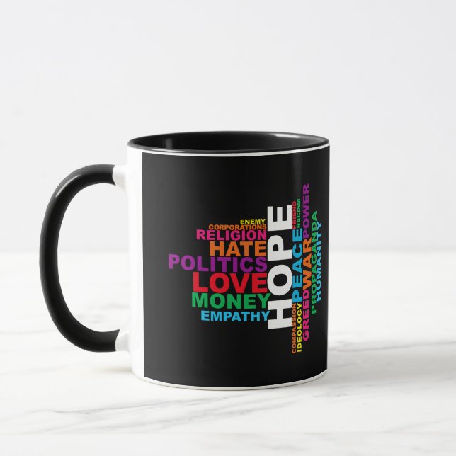 Humanity Word Cloud Mug (Left)