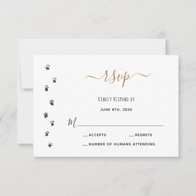 Humans Are Getting Married Custom Pet Wedding RSVP Card (Front)