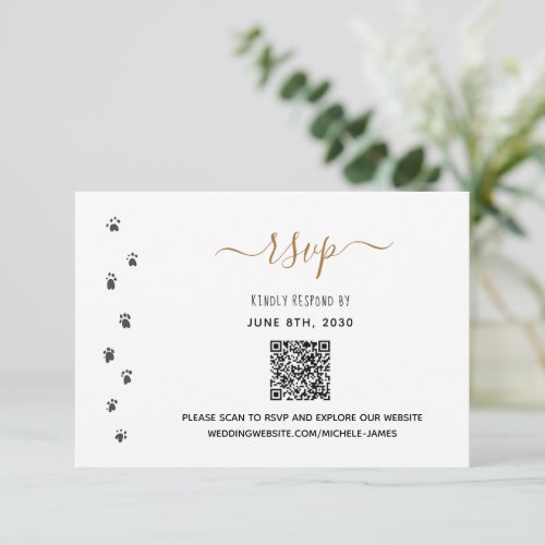 Humans Are Getting Married Pet Wedding QR Code RSVP Card