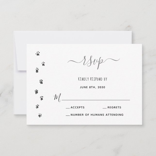 Humans Are Getting Married Pet Wedding RSVP Card (Front)