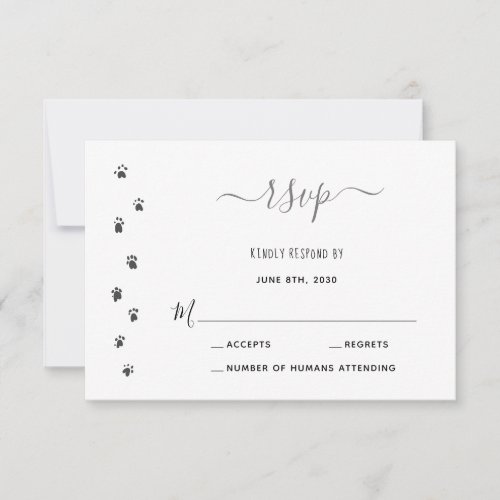 Humans Are Getting Married Pet Wedding RSVP Card
