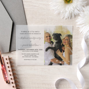 Humans Getting Married Custom Pet Photo Wedding Vellum Invitations