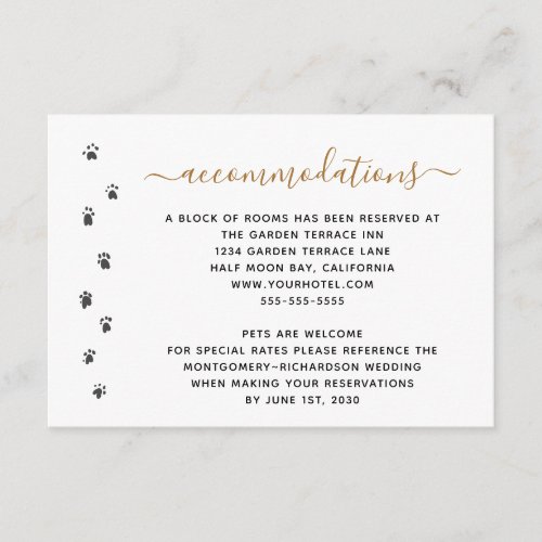 Humans Getting Married Pet Wedding Accommodations Enclosure Card