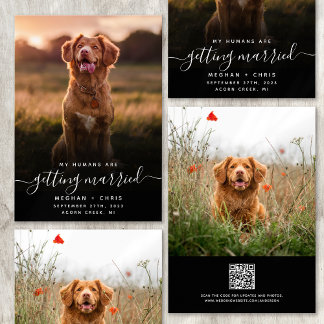 Humans Getting Married Photo QR Code Save The Date