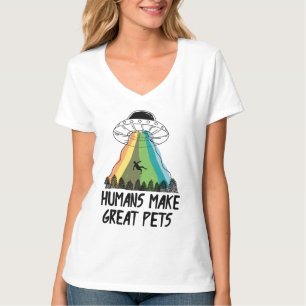 Humans Make Great Pets UFO Alien Halloween Costume T-Shirt