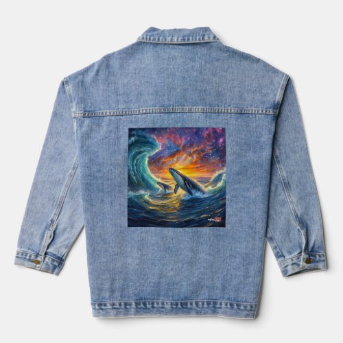 Humbacks In Space Design By Rich AMeN Gill Denim Jacket