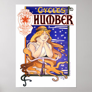 Humber Cycles 1890s Vintage Advertising Poster