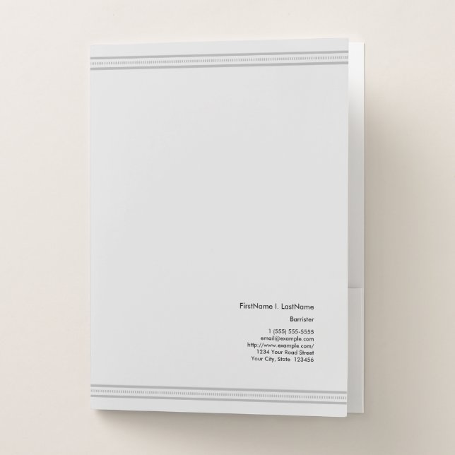 Humble and Basic Barrister Pocket Folder (Front)