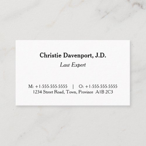 Humble Attorney Business Card