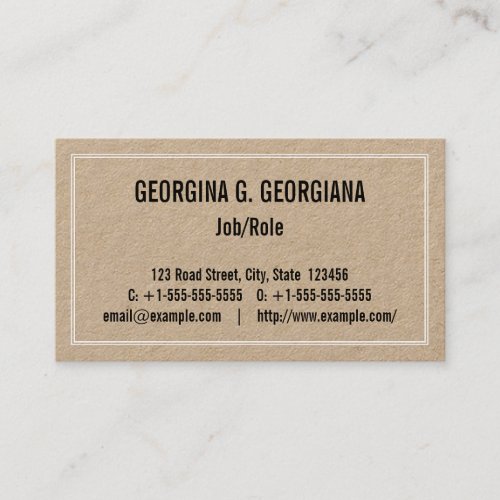 Humble Basic and Minimalist Business Card