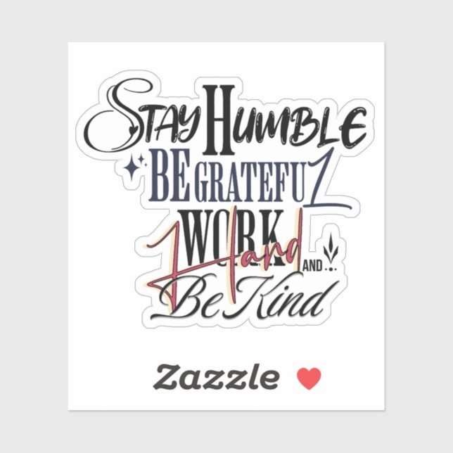 Humble Be Kind Self Improvement Handwritten Quote Sticker (Sheet)
