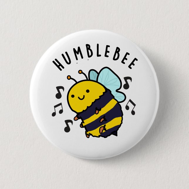 Humble Bee Funny Bumblebee Pun  Button (Front)