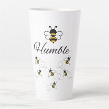 HUMBLE BUMBLE BEE WHITE BLACK CERAMIC 20 OZ.