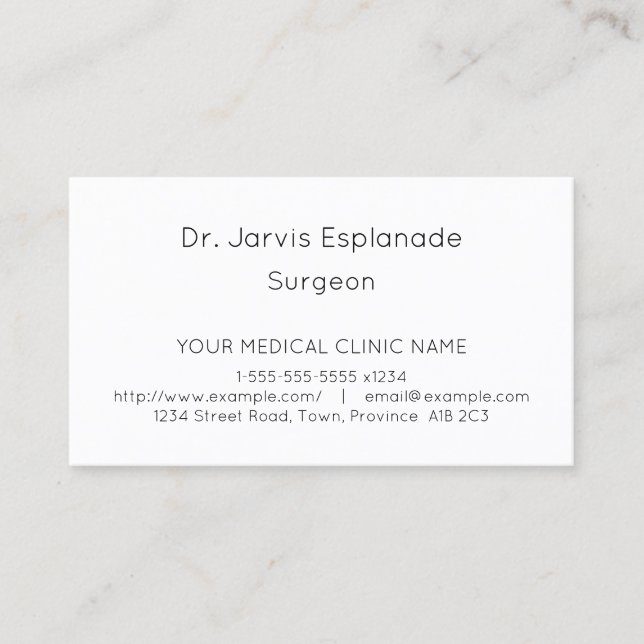 Humble, Conservative & Dapper Business Card (Front)