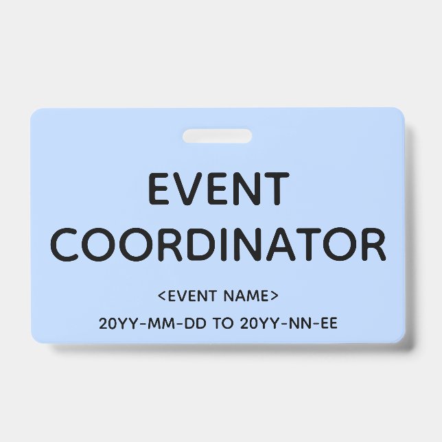Humble "EVENT COORDINATOR" Badge (Front)