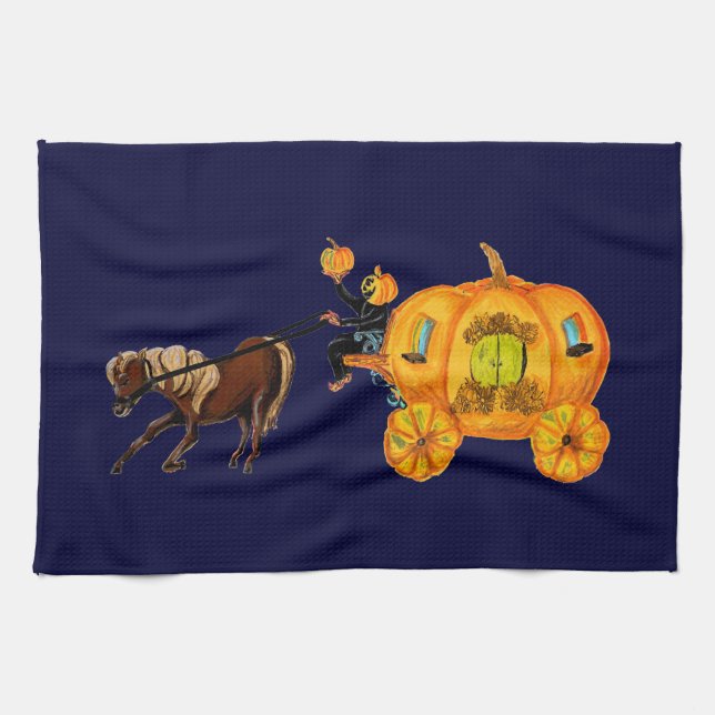 Humble Horse Pumpkin horseman & carriage towel 2 (Horizontal)