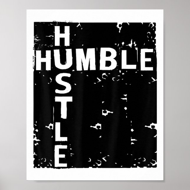 Humble Hustle Insrational Motivational Entrepreneu Poster (Front)