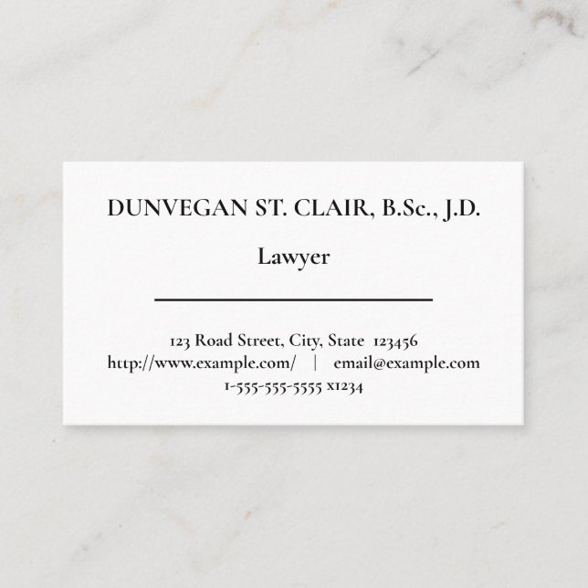 Humble Lawyer Business Card (Front)