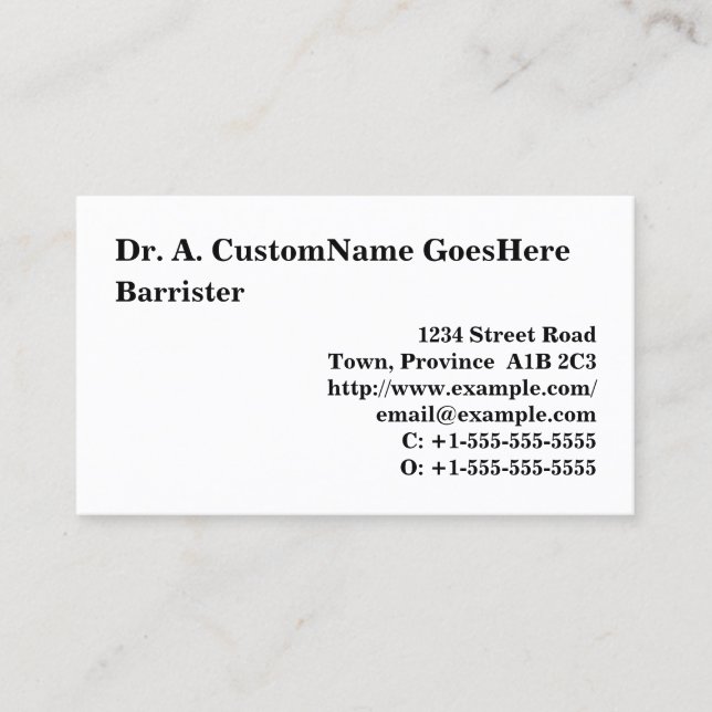 Humble Legal Professional Business Card (Front)