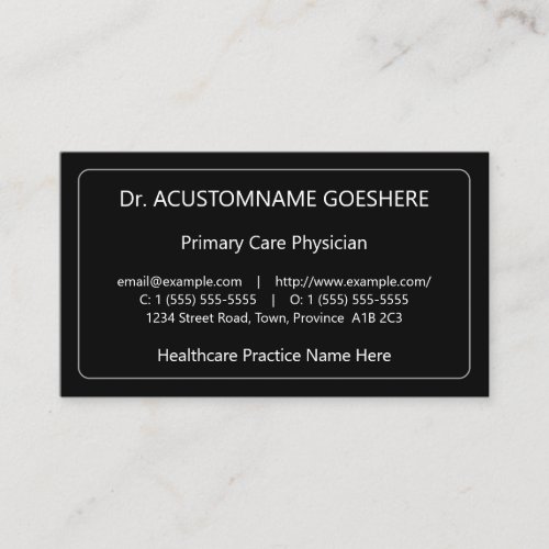 Humble Medical Specialist Business Card