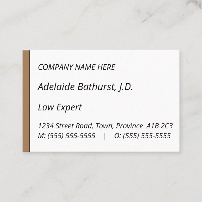 Humble & Minimal Lawyer Business Card (Front)