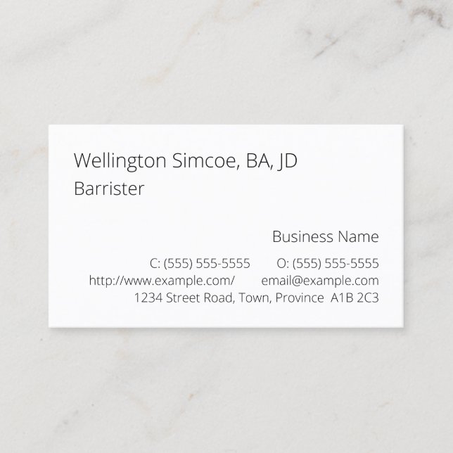 Humble & Minimal Professional Business Card (Front)