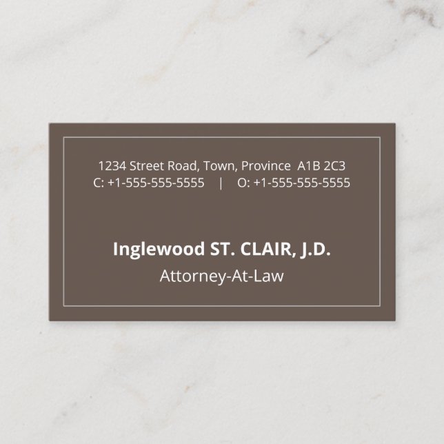 Humble, Minimalist, Professional Business Card (Front)