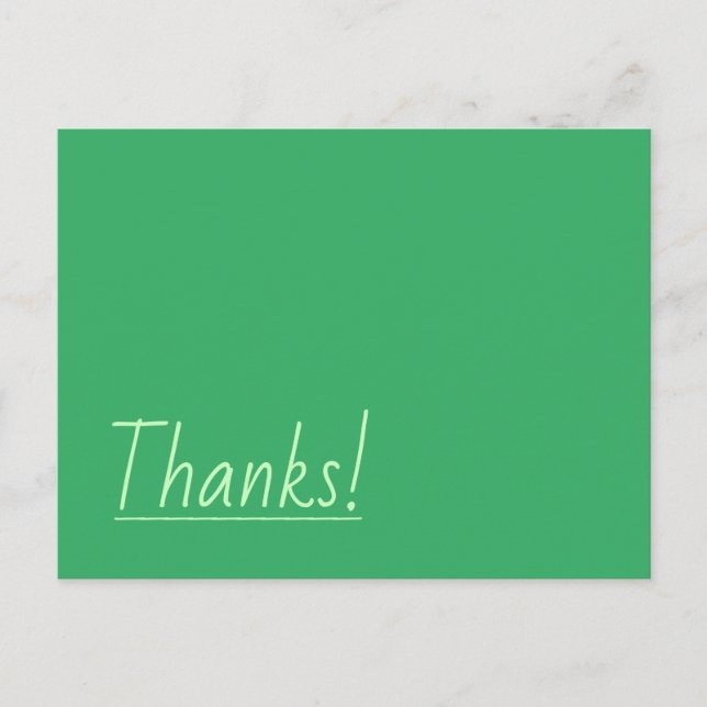 Humble, Minimalist "Thanks!" Postcard (Front)