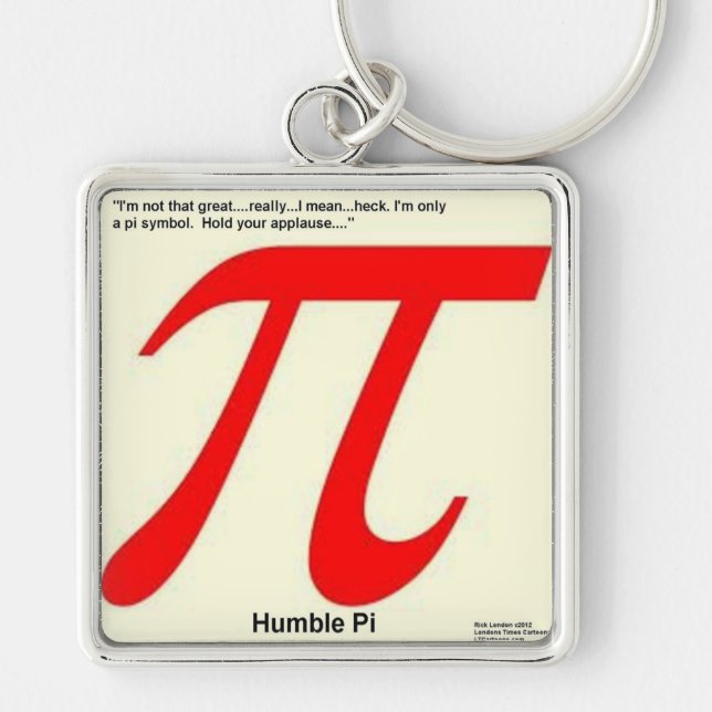Humble Pi R Square Funny Keychain (Front)