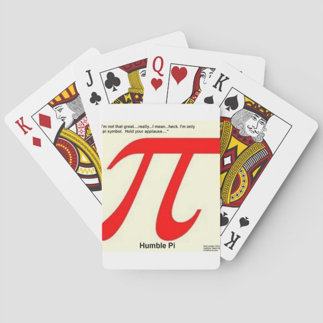 Humble Pi R Square Funny Poker Cards (Back)