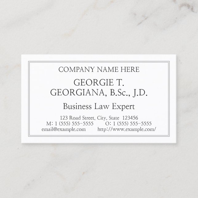 Humble, Professional Attorney Business Card (Front)