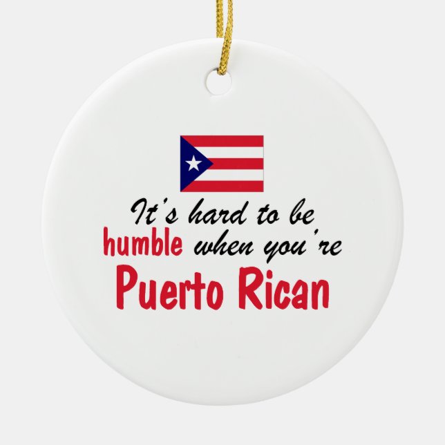 Humble Puerto Rican Ceramic Ornament (Front)