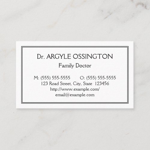 Humble Simple Health Care Professional Business Card