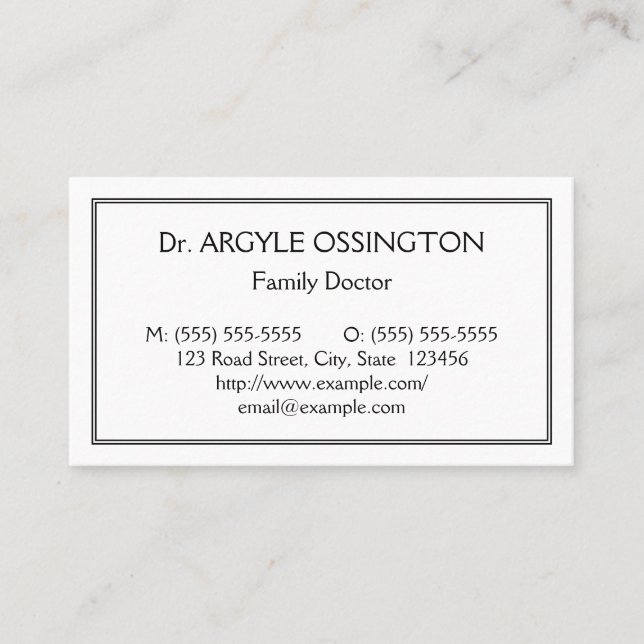 Humble, Simple, Health Care Professional Business Card (Front)