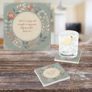 Humble Wreath Customizable Bible Verse Stone Coaster