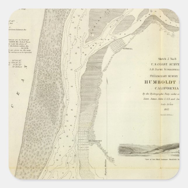 Humboldt Bay, Calif Square Sticker (Front)