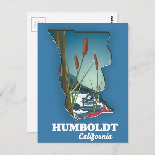 Humboldt california map postcard (Front/Back)