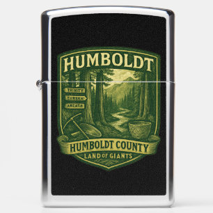 Humboldt County “Land of Giants” Vintage Badge Zippo Lighter