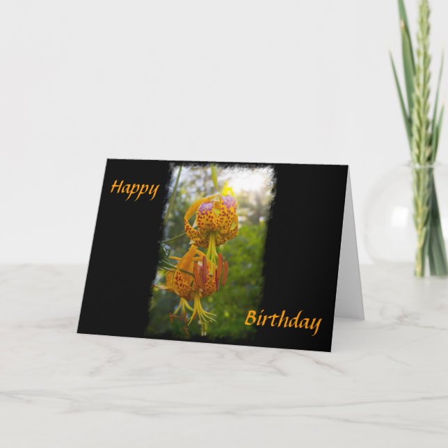 Humboldt Lilies Sunburst Birthday Card (Front)